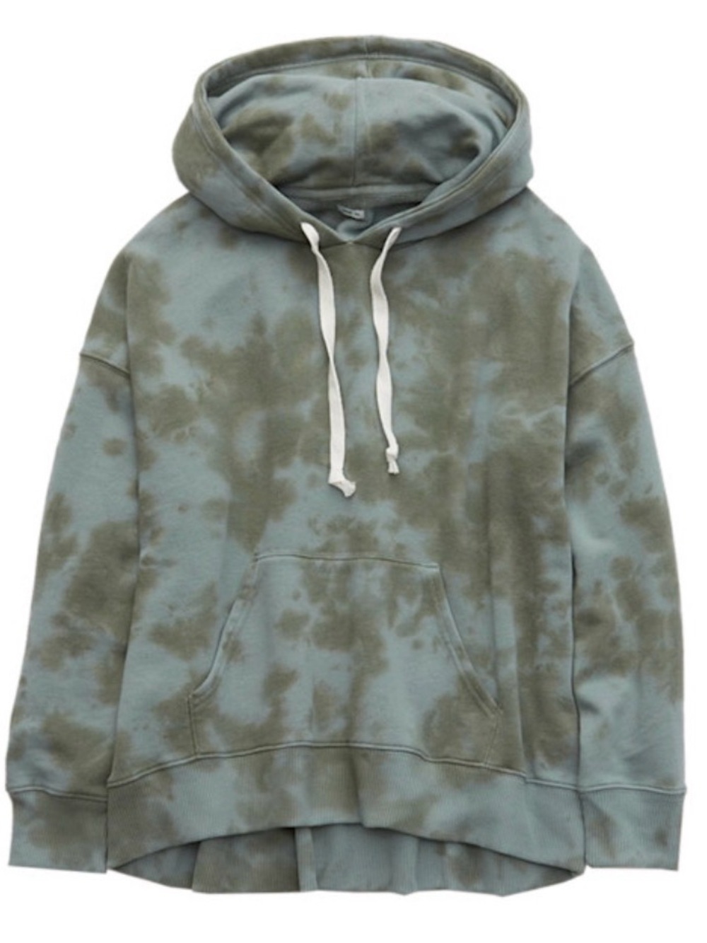 Aerie Weekend Oversized Hoodie in a green/sage tie-dye wash. Very Oversized L